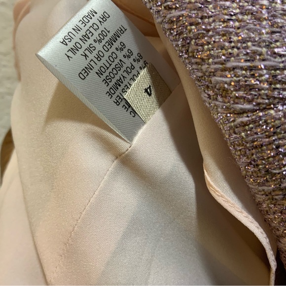 $1595 New LELA ROSE  Shimmery LILAC  Metallic Tweed GODET Flared Dress  4 NWT - Picture 13 of 13